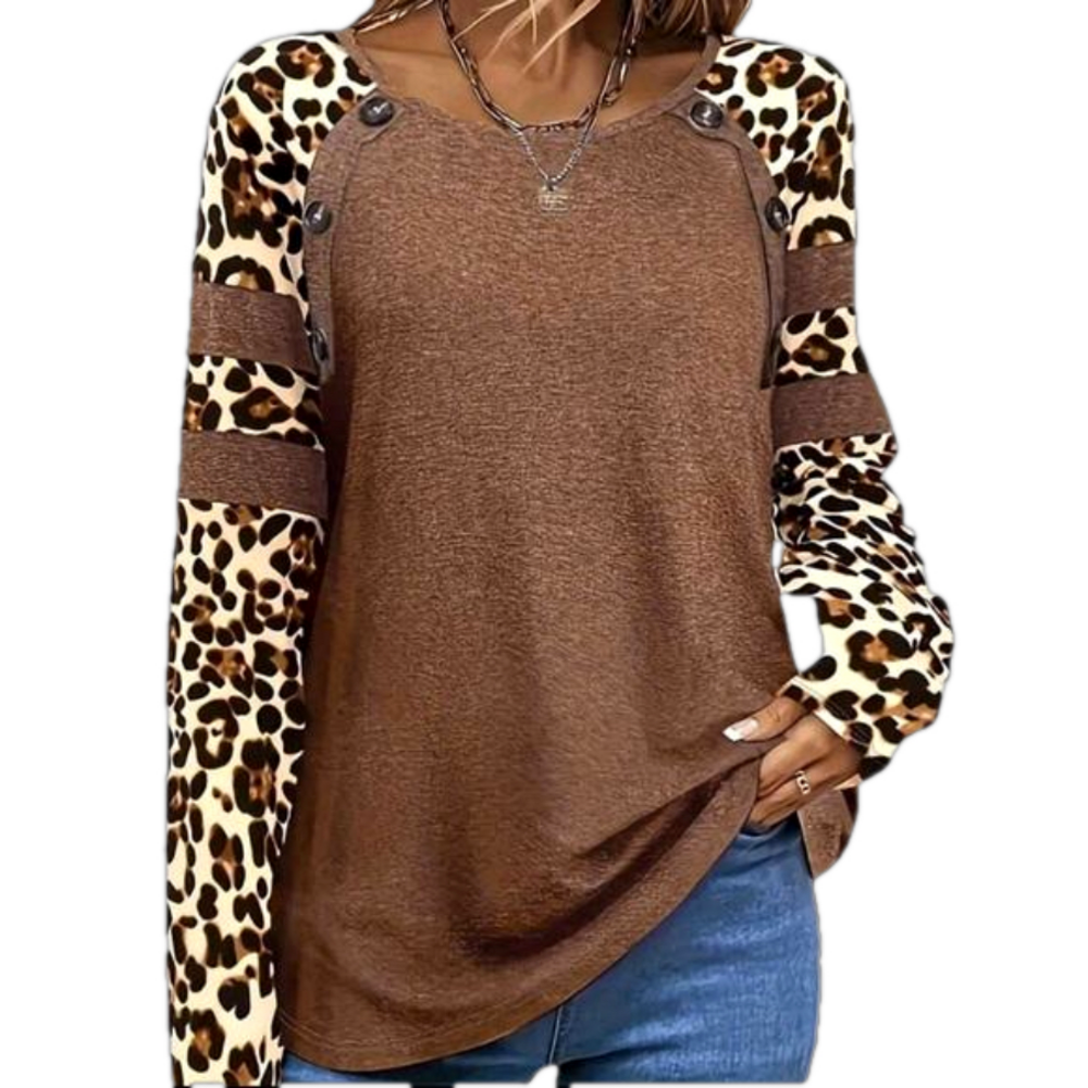 661 ❤️ 1X Plus Size Women's Leopard Print Raglan Sleeve Top Shirt - Picture 1 of 7